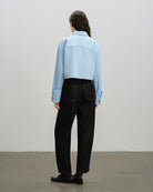 Angel Falls Folded Cuff Cropped Shirt Womens Woven Button Up Collared Shirt Future Classics Clothing