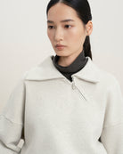 Oatmeal Heather Diagonal Quarter Zip Womens Collared Zip Up Future Classics
