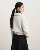 Oatmeal Heather Diagonal Quarter Zip Womens Collared Zip Up Future Classics