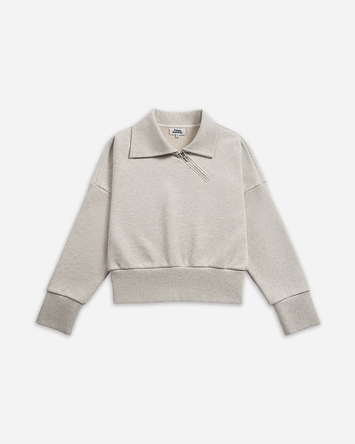 Oatmeal Heather Diagonal Quarter Zip Womens Collared Zip Up Future Classics