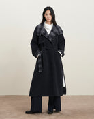 Raven Heather Doubleface Collar Coat Womens Long Overcoat Future Classics 