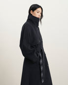 Raven Heather Doubleface Collar Coat Womens Long Overcoat Future Classics 