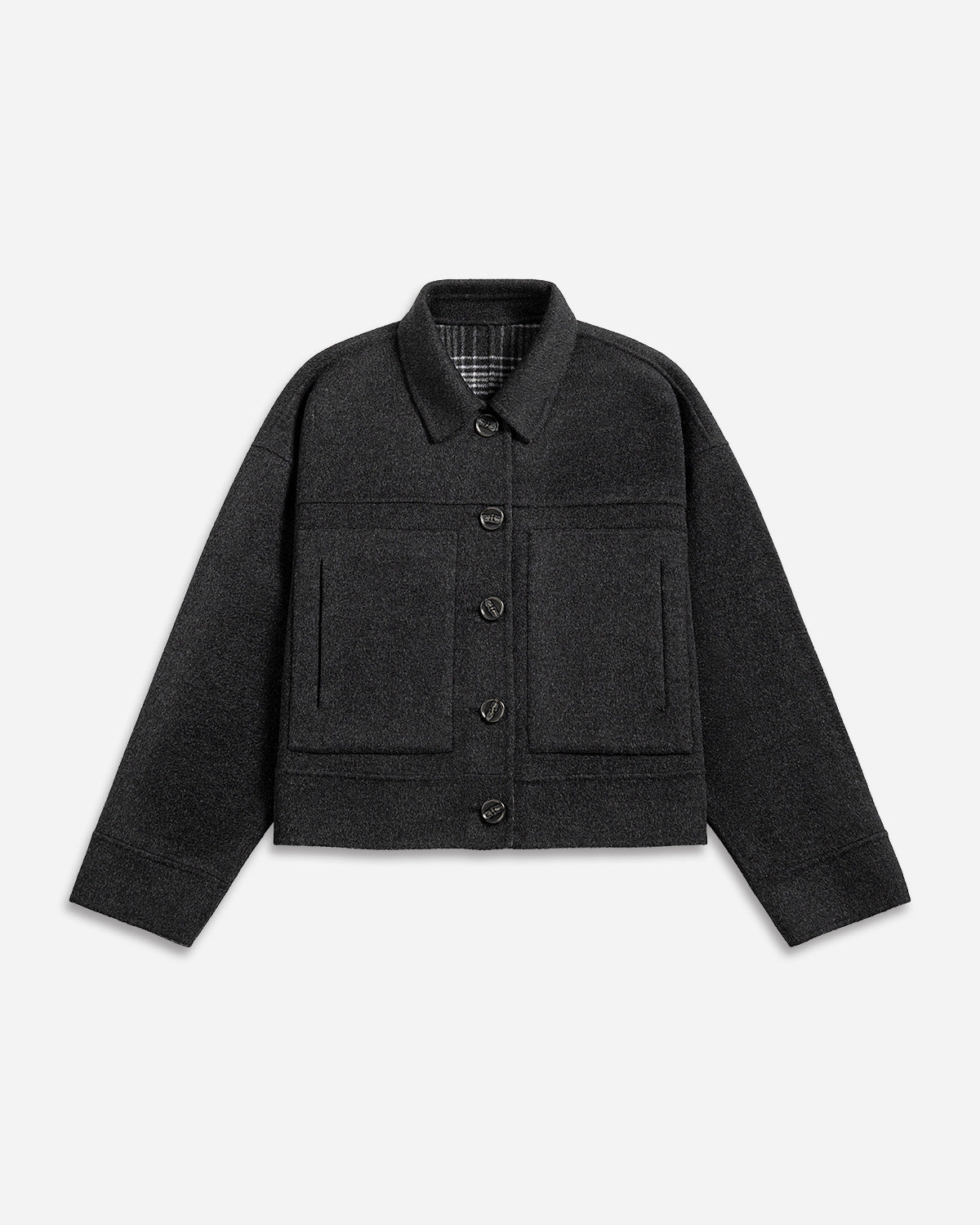 Raven Heather Doubleface Short Jacket Womens Cropped Outerwear Jacket Future Classics
