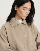 Oatmeal Faux Suede Worker Jacket Womens Cropped Collared Jacket Future Classics