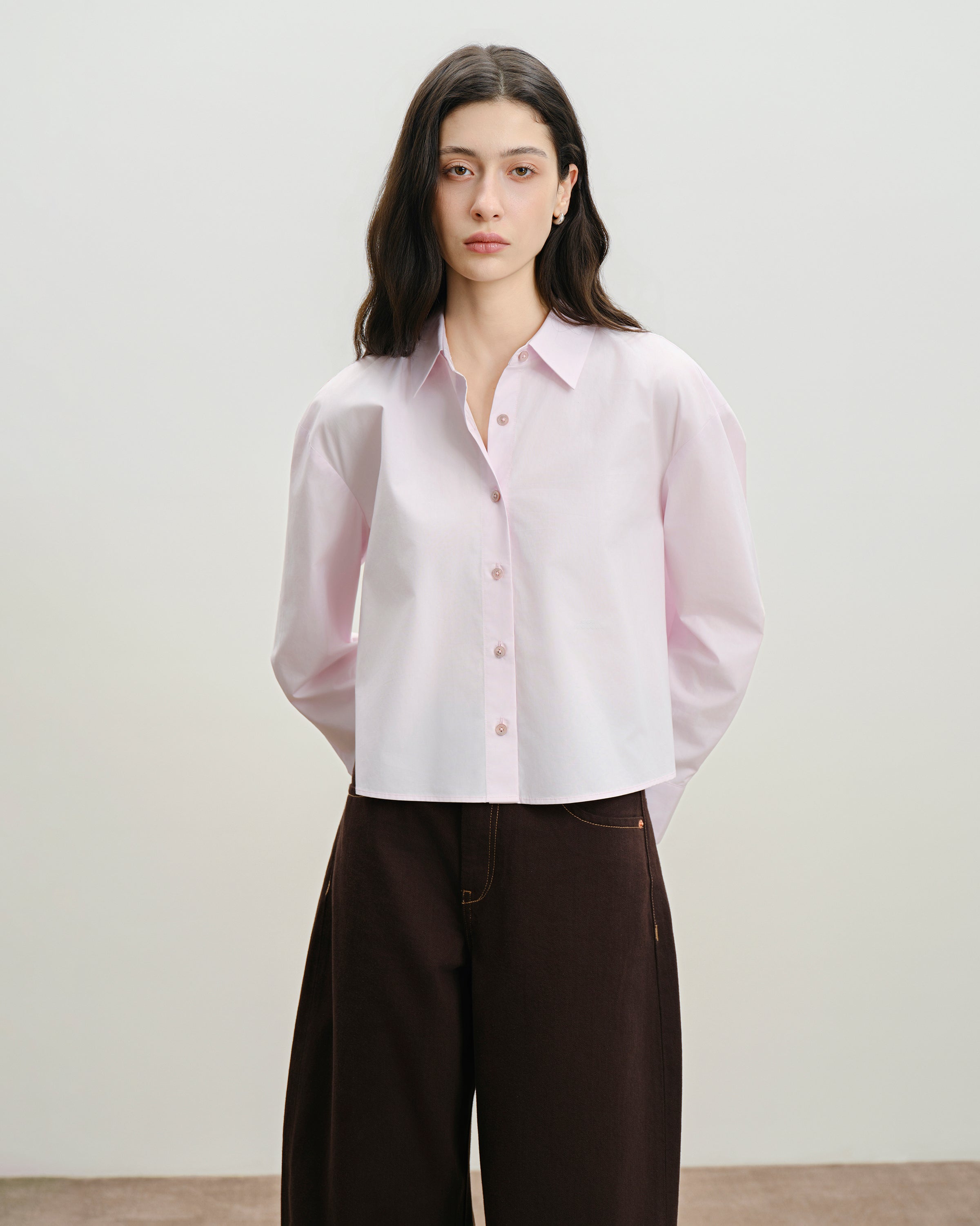 Orchid Tint Flared Shirt Womens Collared Woven Button Up Shirt Future Classics