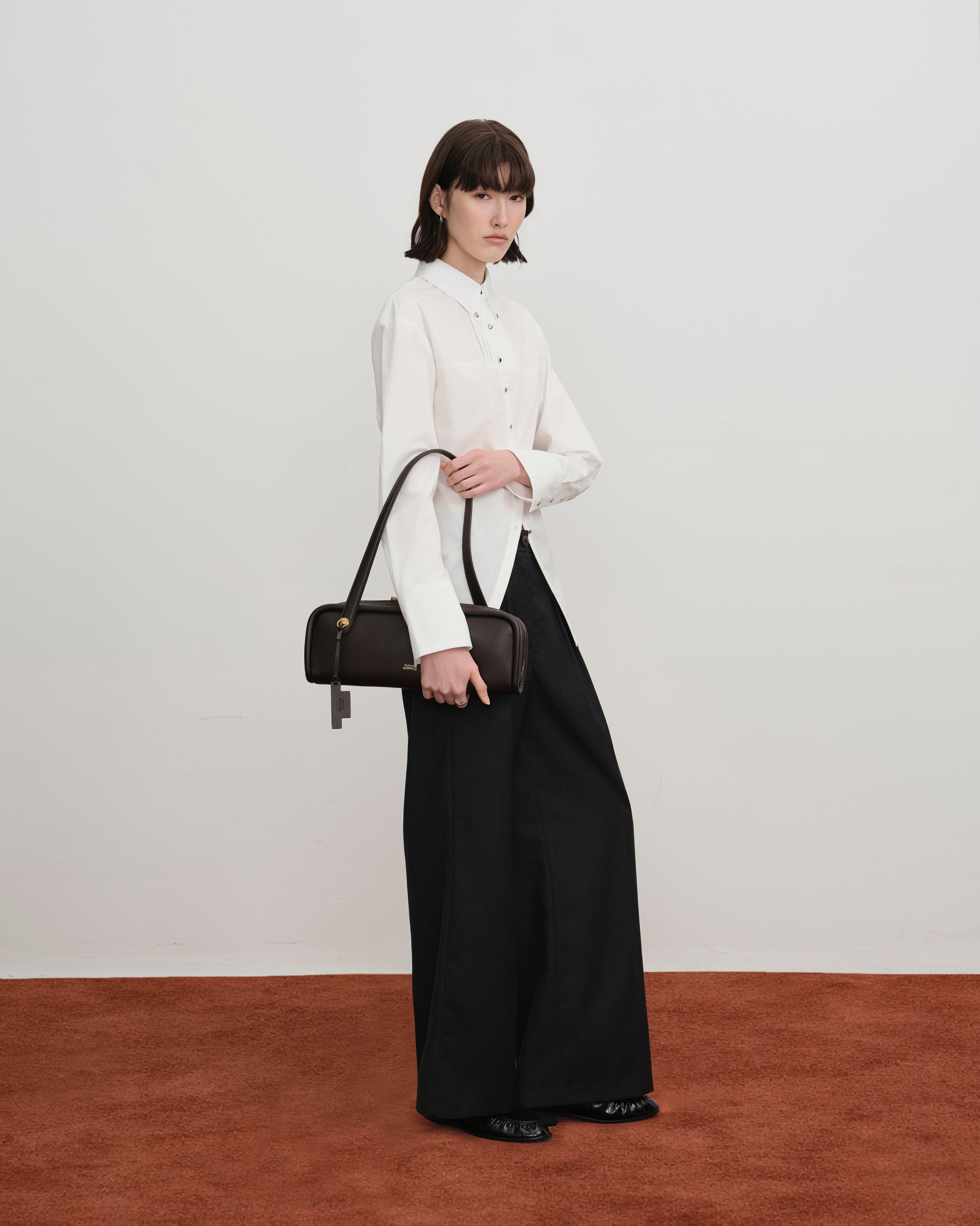 Chocolate Brown Long Loaf Nappa Clutch Womens Leather Shoulder Bag Future Classics Leather Bags 
