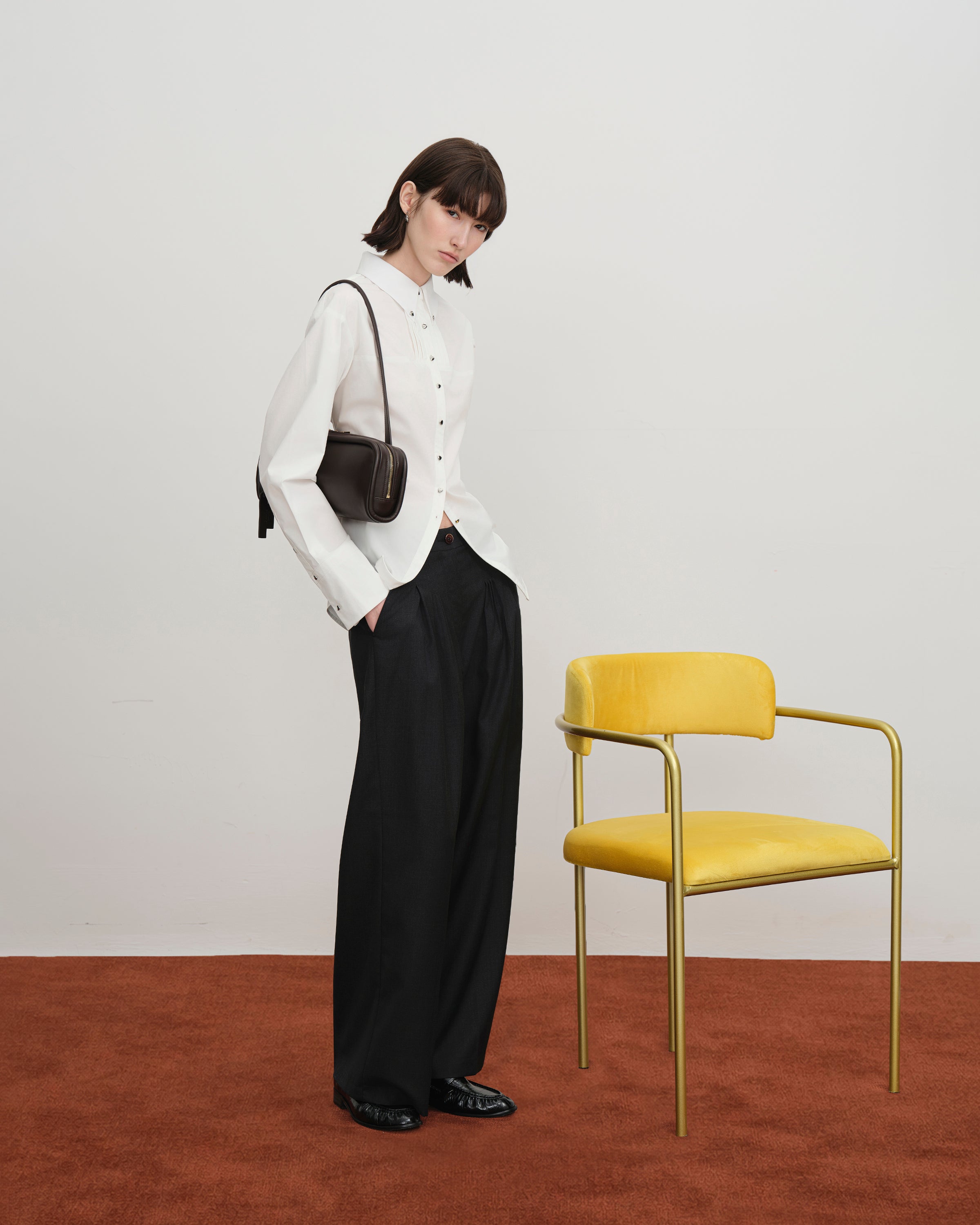 Chocolate Brown Long Loaf Nappa Clutch Womens Leather Shoulder Bag Future Classics Leather Bags 