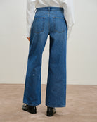 Mid Indigo Loose Fit Jeans Womens Relaxed Fit Wide Leg Jeans Future Classics