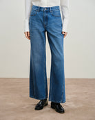 Mid Indigo Loose Fit Jeans Womens Relaxed Fit Wide Leg Jeans Future Classics
