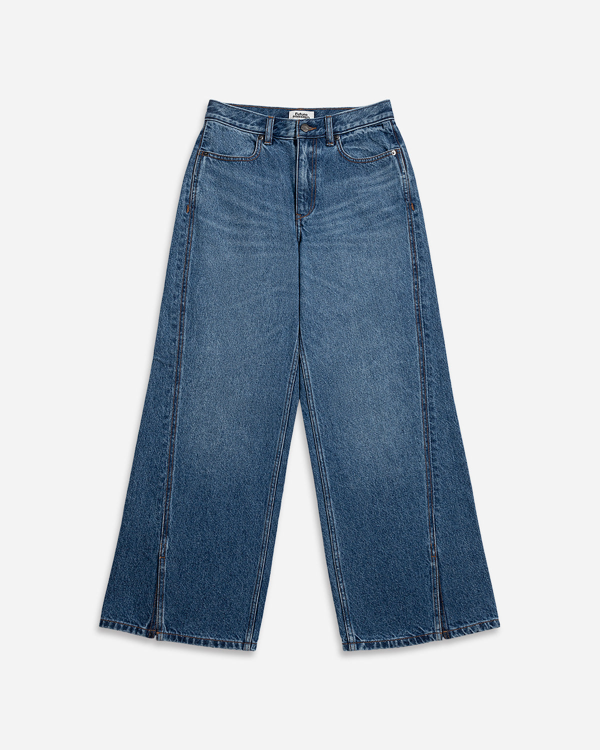 Mid Indigo Loose Fit Jeans Womens Relaxed Fit Wide Leg Jeans Future Classics