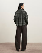 Forest Night Checks Plaid Flared Shirt Womens Cropped Plaid Shirt Future Classics 