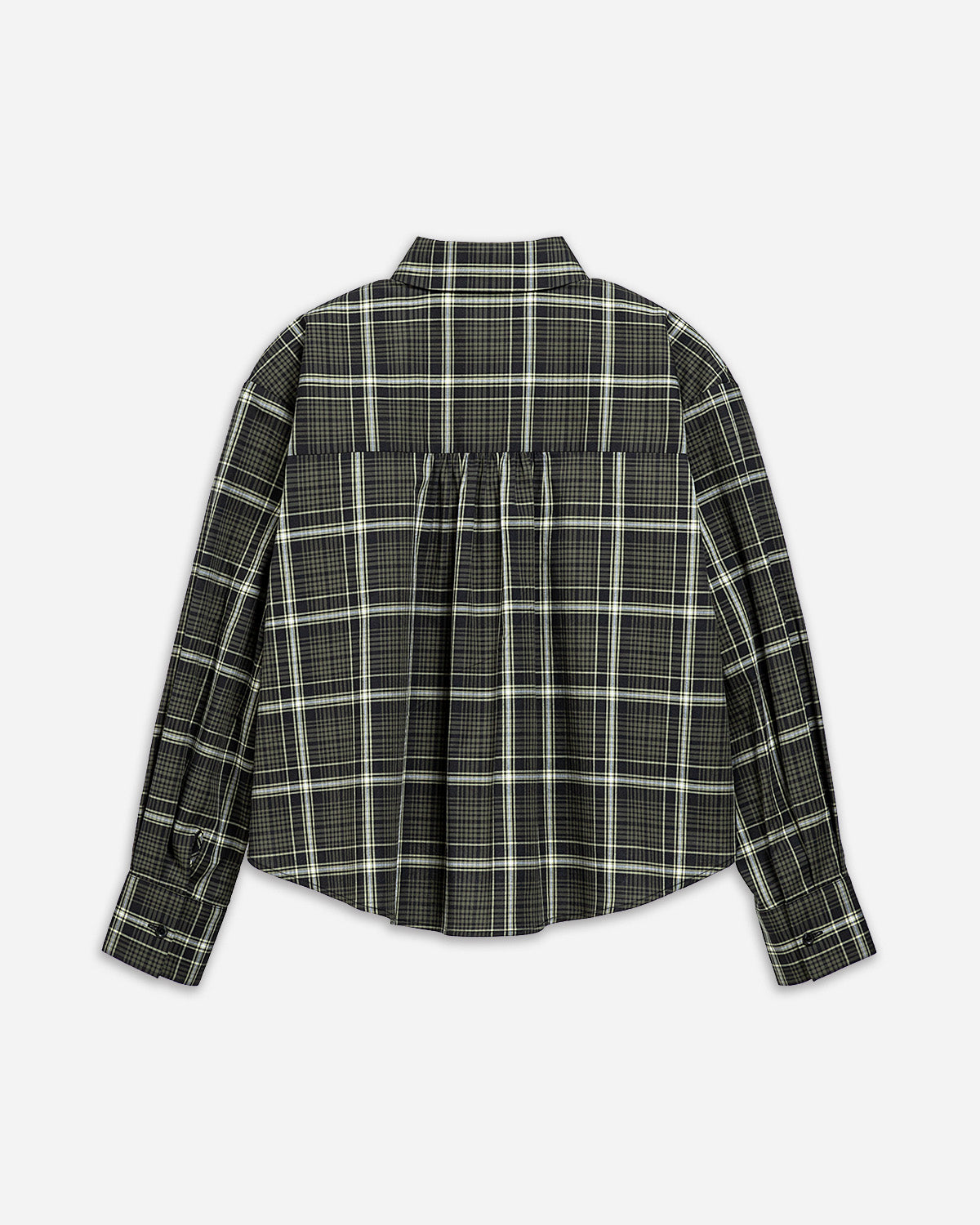 Forest Night Checks Plaid Flared Shirt Womens Cropped Plaid Shirt Future Classics 