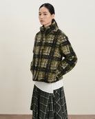 Forest Night Checks Plaid Teddy Pile Jacket Womens Checkered Jacket Future Classics 