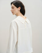 Pure White Reversed Collar Top Womens White Woven Shirt Future Classics