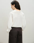 Pure White Reversed Collar Top Womens White Woven Shirt Future Classics