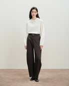 Pure White Reversed Collar Top Womens White Woven Shirt Future Classics