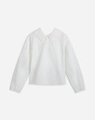Pure White Reversed Collar Top Womens White Woven Shirt Future Classics