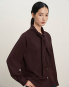 Pinot Noir Scarf Collar Shirt Womens Woven Shirt Future Classics
