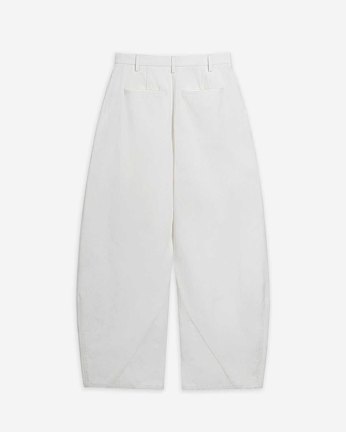 Pure White Sculpted Seam Barrel Pants Womens Cotton Pants Future Classics