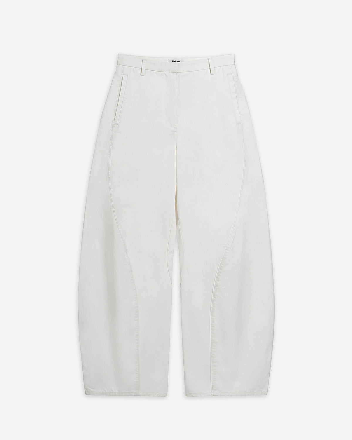 Pure White Sculpted Seam Barrel Pants Womens Cotton Pants Future Classics