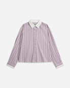 Iris Purple Stripes Striped Boxy Shirt Womens Striped Woven Shirt Future Classics