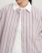Iris Purple Stripes Striped Boxy Shirt Womens Striped Woven Shirt Future Classics