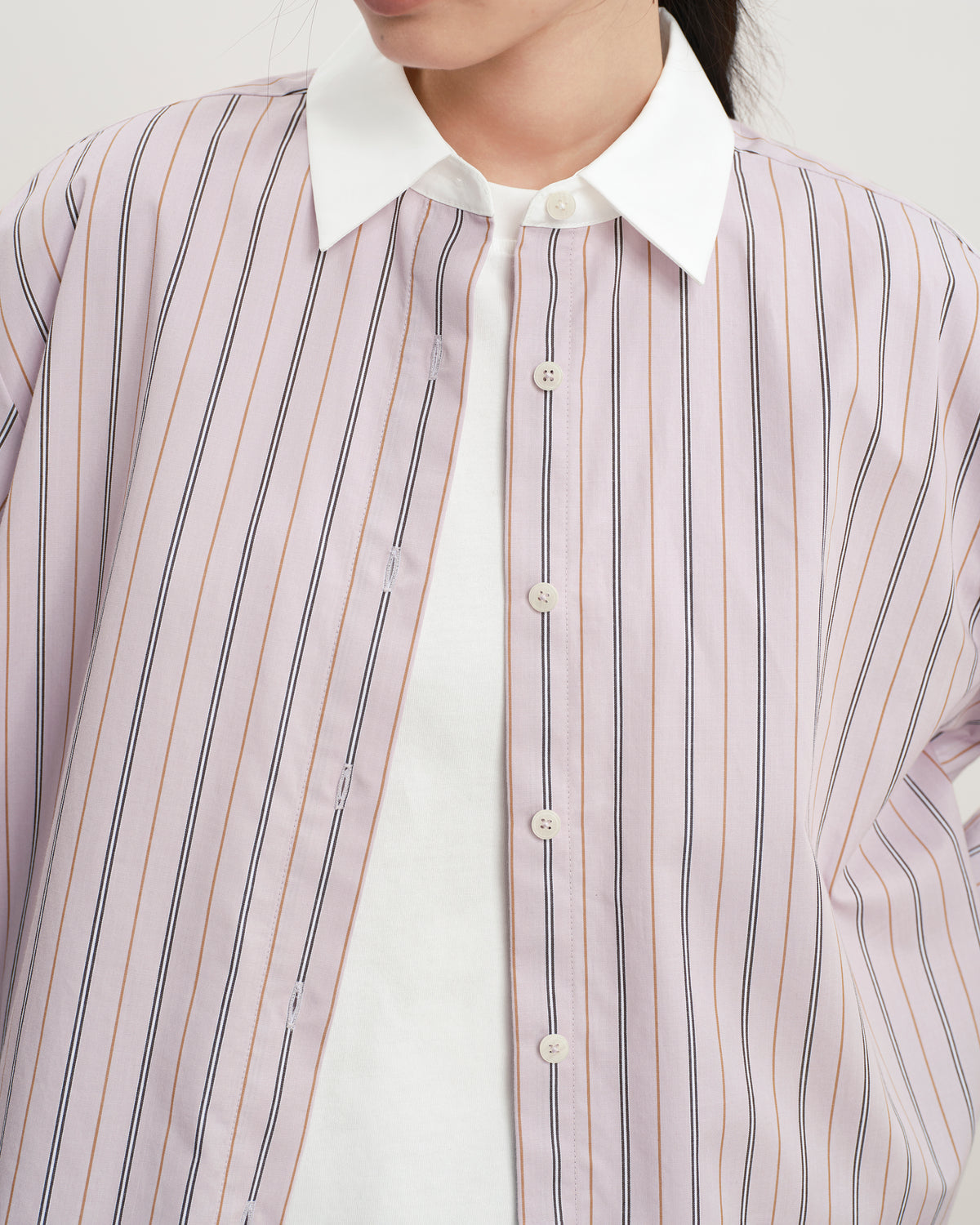 Iris Purple Stripes Striped Boxy Shirt Womens Striped Woven Shirt Future Classics