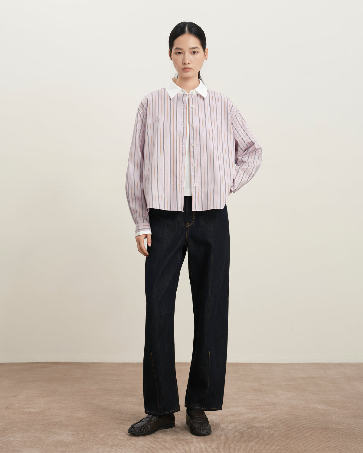 Iris Purple Stripes Striped Boxy Shirt Womens Striped Woven Shirt Future Classics