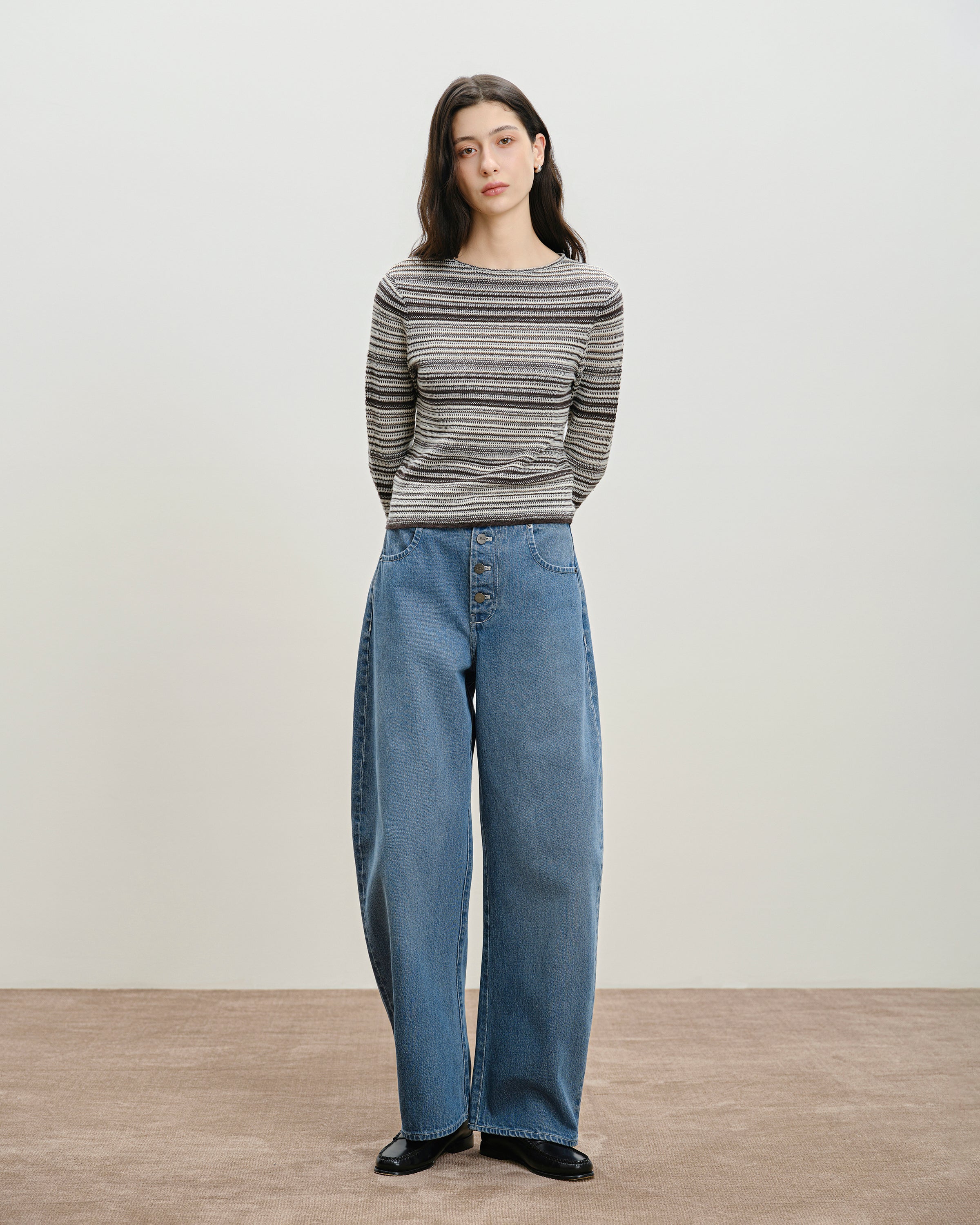 Lt Indigo Round Jeans Womens Light Wash Denim Relaxed Jeans Future Classics