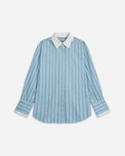Iris Purple Stripes Striped Oversized Shirt Womens Striped Woven Shirt Future Classics