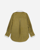 Green Moss Stripes Striped Oversized Shirt Womens Striped Woven Shirt Future Classics