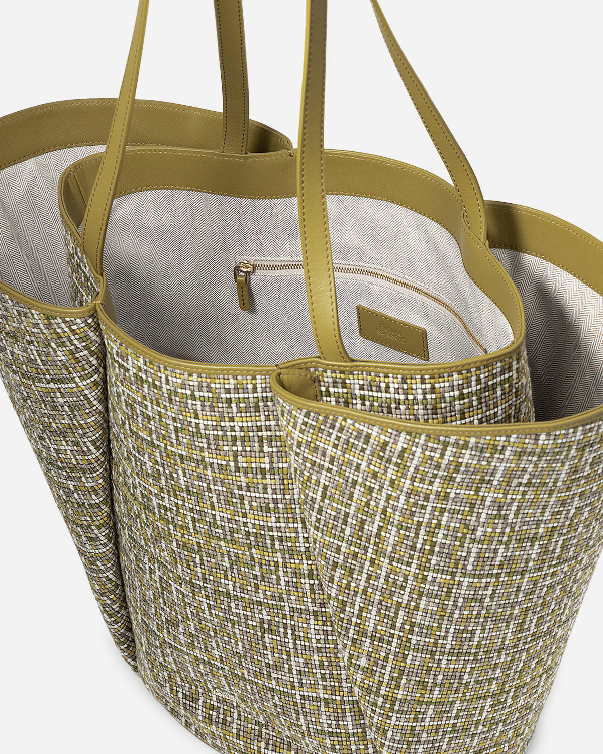 Green Moss Large Lamp Shade Tweed Tote Large Shoulder Tote Bag Utility Outdoor Beach Tote Future Classics Handbags 