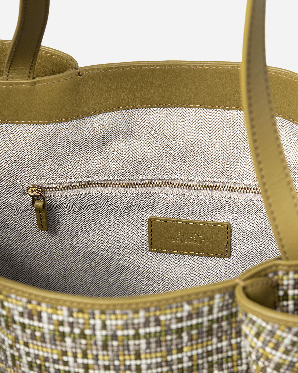 Green Moss Large Lamp Shade Tweed Tote Large Shoulder Tote Bag Utility Outdoor Beach Tote Future Classics Handbags 