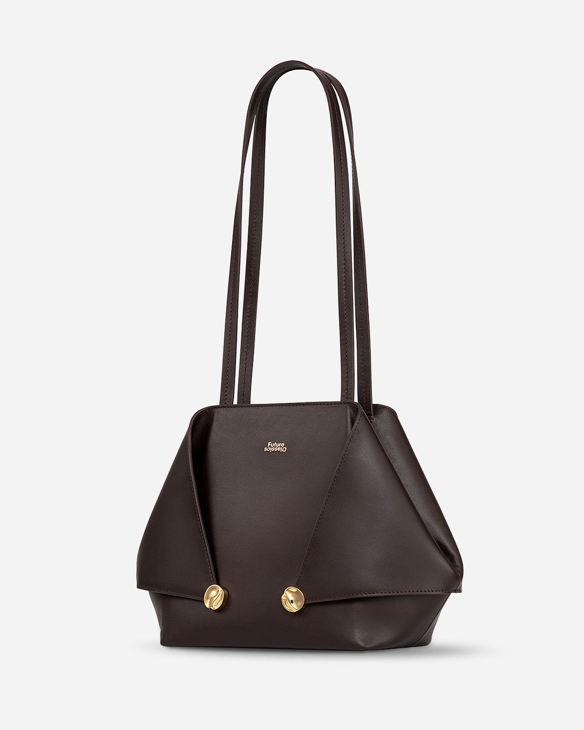 Chocolate Brown Small Collar Nappa Tote Womens leather Shoulder Bag Future Classics Leather Bags 