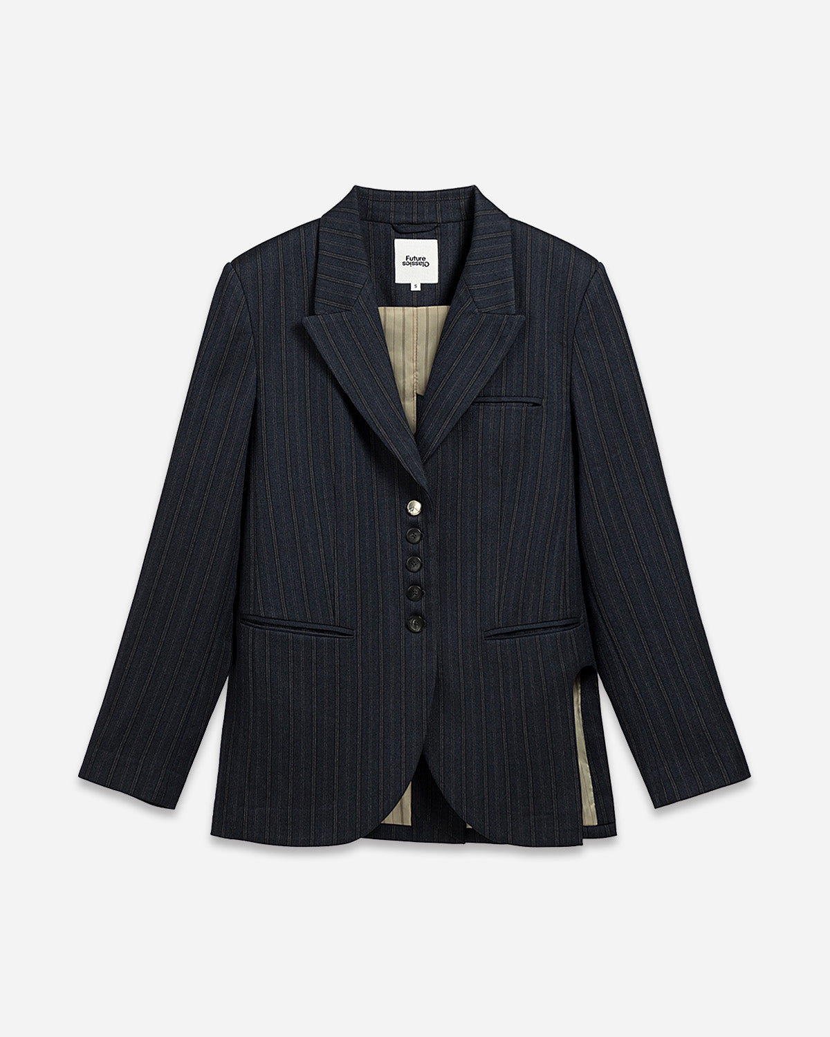 Navy Blazer Stripes Modern Blazer Womens Striped Blazer Jacket Future Classics