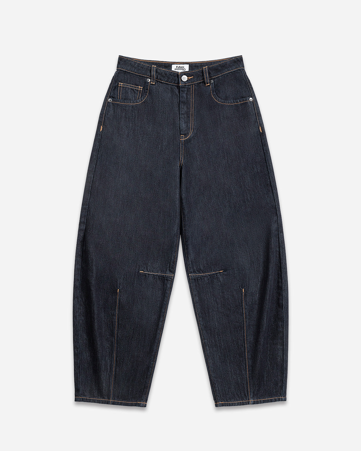 Dk Indigo Structured Barrel Jeans Womens Barrel Fit Denim Jeans Future Classics Clothing