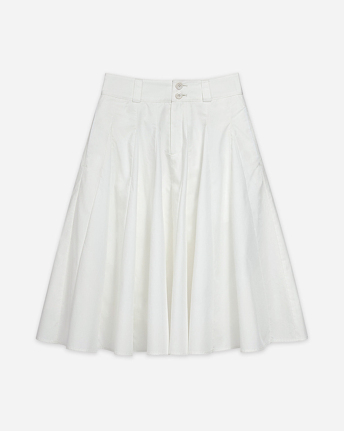 Off White Inverted Pleats Skirt Womens Medium Length White Skirt Future Classics