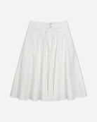 Off White Inverted Pleats Skirt Womens Medium Length White Skirt Future Classics
