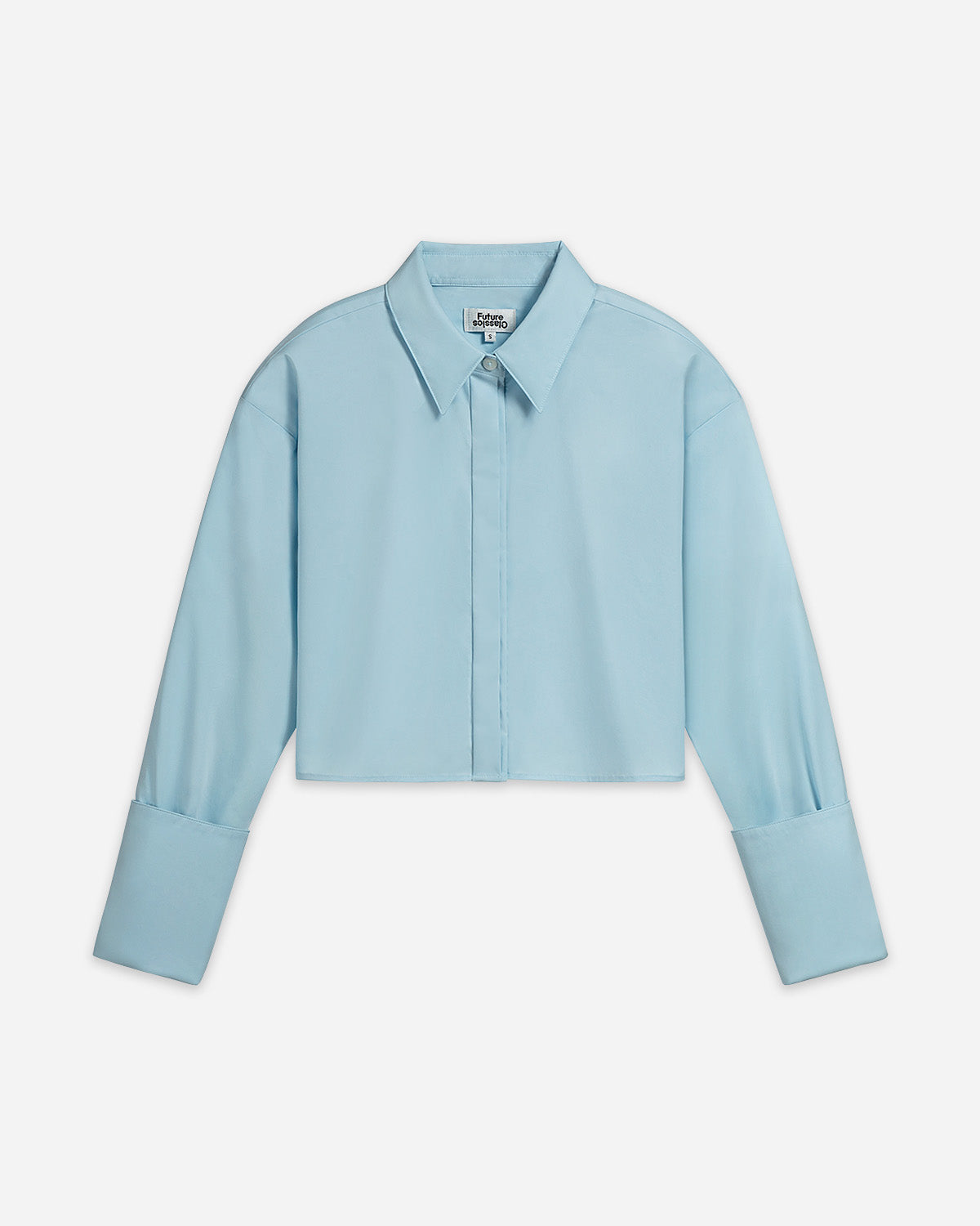Angel Falls Folded Cuff Cropped Shirt Womens Woven Button Up Collared Shirt Future Classics Clothing