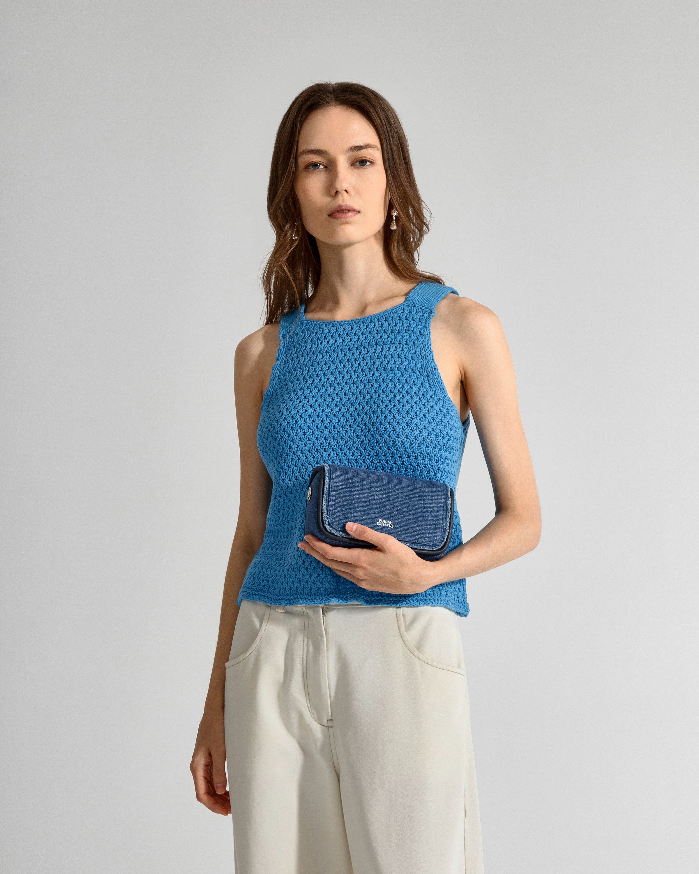 Mid Indigo Mini Loaf Denim Crossbody Small Denim Crossbody Bag Future Classics 