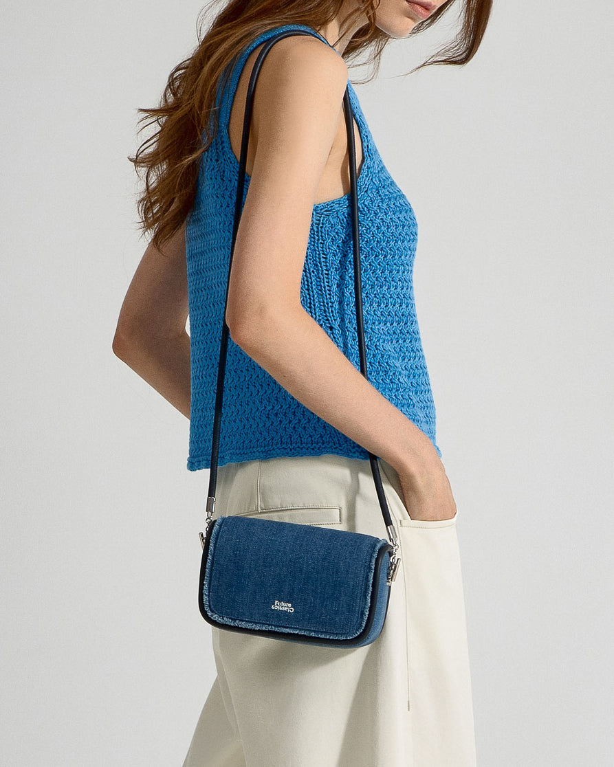 Mid Indigo Mini Loaf Denim Crossbody Small Denim Crossbody Bag Future Classics 