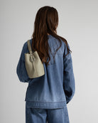 Mid Indigo Motif Sleeve Denim Jacket Womens Denim Lightweight Outerwear Denim Jacket V Neck Denim 