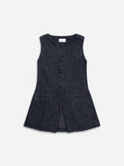 Dk Indigo Denim Waistcoat Womens Sleeveless Denim Waistcoat Top 
