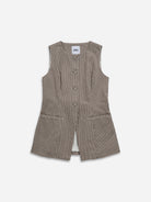 Desert Sand Stripe Striped Waistcoat Womens Long Vest Striped Future Classic Clothing