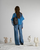 Mid Indigo Loose Fit Jeans Mid-Indigo Womens Denim Wash Indigo Jeans Wide Leg Jeans 