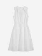 Offwhite Pleated Dress Womens Cotton Long Dress Sleeveless Dress 