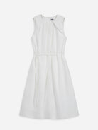 Offwhite Pleated Dress Womens Cotton Long Dress Sleeveless Dress 