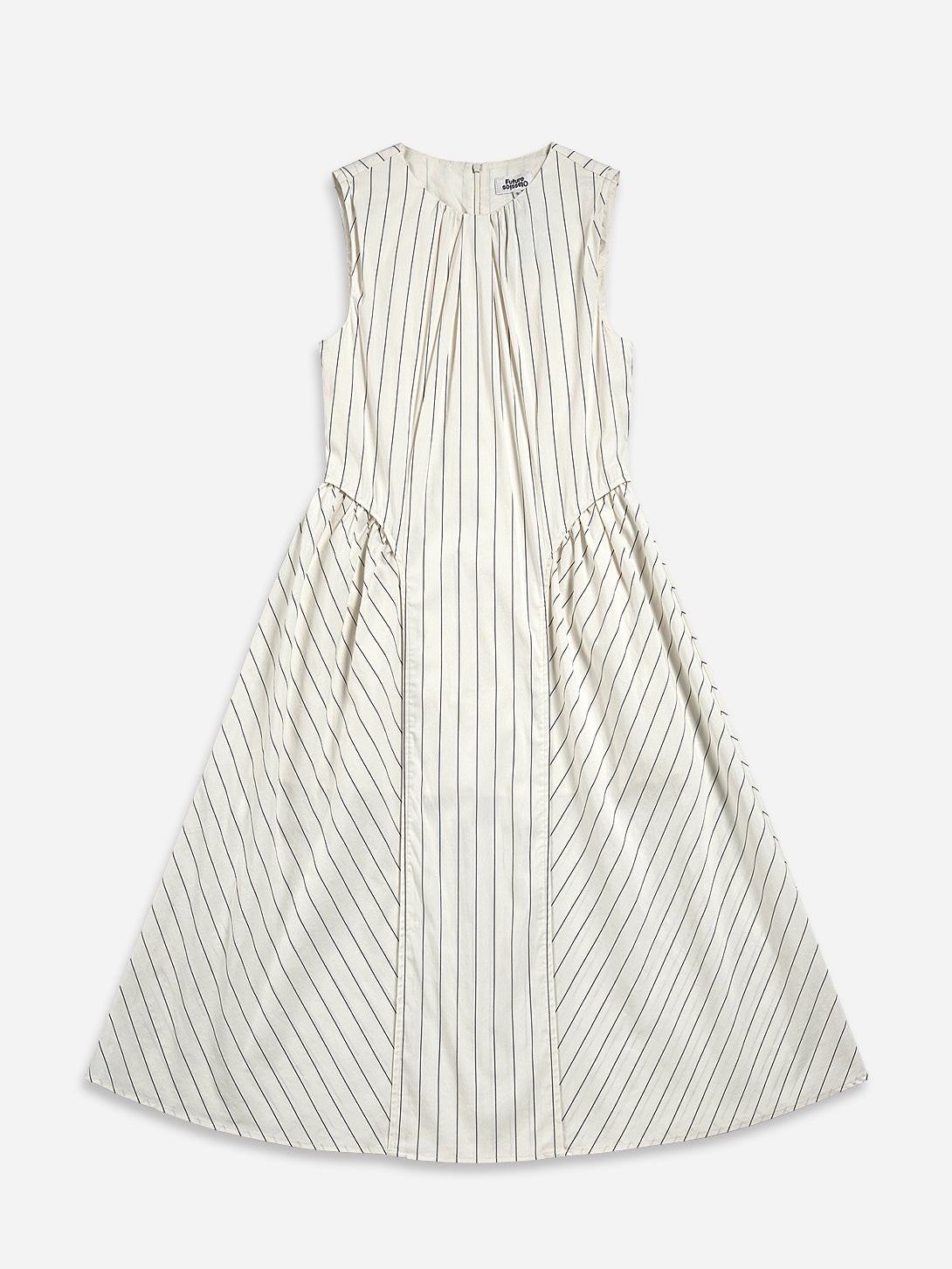 Seedpearl/ Moonless Night Stripe Panel Flared Dress Striped Long Dress Sleeveless Future Classics 