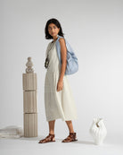 Seedpearl/ Moonless Night Stripe Panel Flared Dress Striped Long Dress Sleeveless Future Classics 