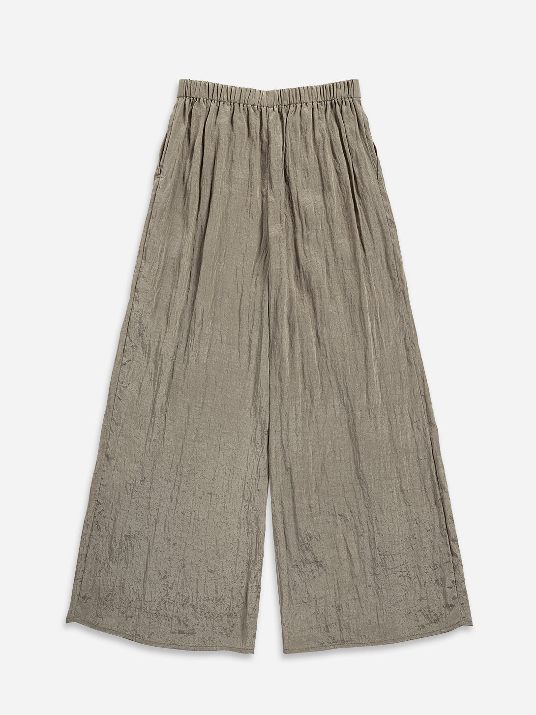 Desert Sage Crinkle Fluid Pants Womens Lightweight Relaxed Fit Elastic Waist Pants 